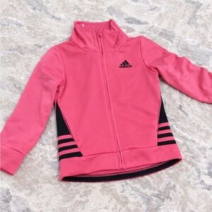 Adidas Toddler Zip-Up Jacket Pink & Black | Size 2T